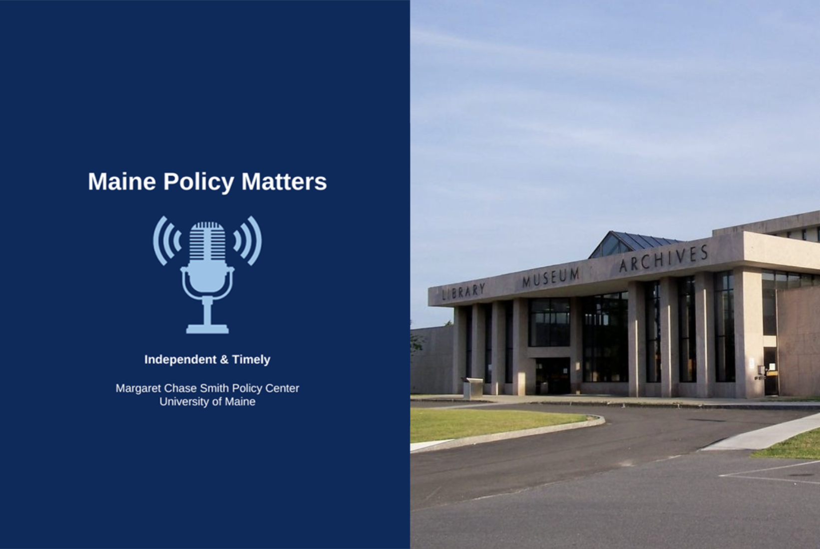 Split Image with Maine Policy Matters logo on the left and Maine State Library on the right.
